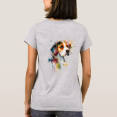 Schattige Beagle Puppy Waterverf AI Art T-Shirt (Achterkant)