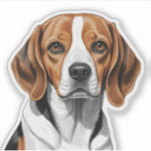 Schattige Beagle Sticker – Schattige Hondenliefheb (Voorkant)