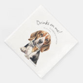 Schattige Beagle Waiter Waterverf  Servet (Hoek)