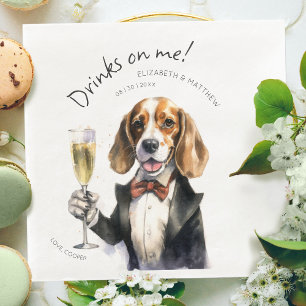 Schattige Beagle Waiter Waterverf Servet