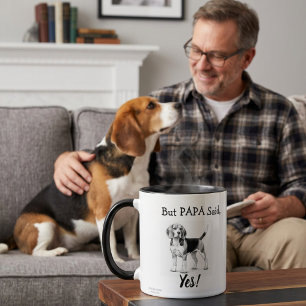 Schattige Beagle Zwart/Wit typografie Personalisee Mok