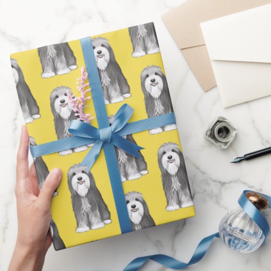 Schattige Bearded Collies Pattern Cadeaupapier (Geschenken)
