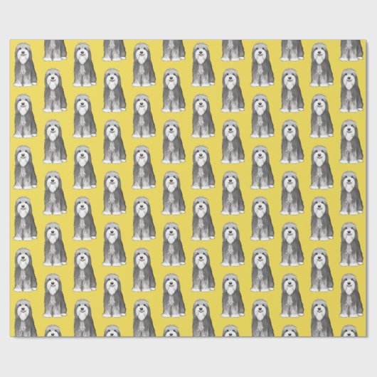Schattige Bearded Collies Pattern Cadeaupapier (Vlak)