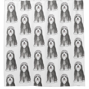 Schattige Bearded Collies Pattern Douchegordijn