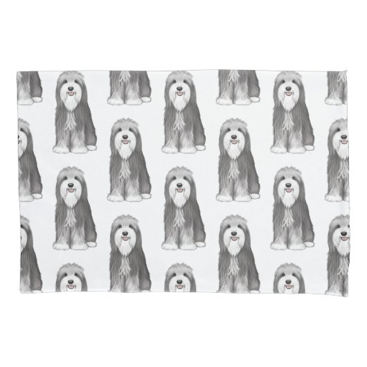 Schattige Bearded Collies Pattern Kussensloop (Voorkant)