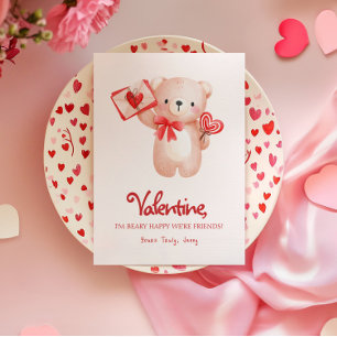 Schattige Beary Fijne Valentijnsdag Groet Kaart