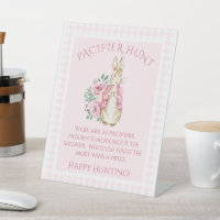 Schattige Beatrix Potter Konijn Roze Bloemen Baby