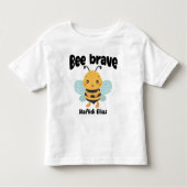 Schattige "Bee brave" design met persoonlijke naam Kinder Shirts (Voorkant)