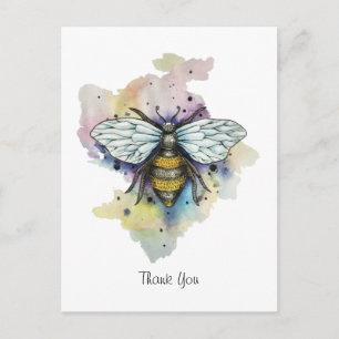 Schattige Bee en Rainbow Wash Briefkaart