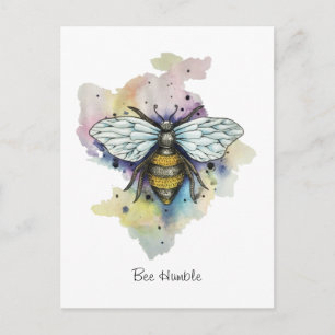 Schattige Bee en Rainbow Wash Briefkaart