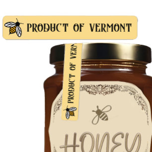 Schattige Bee STATE of COUNTRY Honey Deksel Veilig Labels