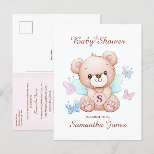 Schattige Beer Baby shower Invitation Briefkaart