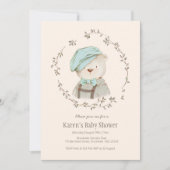 Schattige Beer Baby shower Uitnodiging (Voorkant)