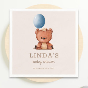 Schattige Beer ballon geslachtsneutraal Baby showe Servet