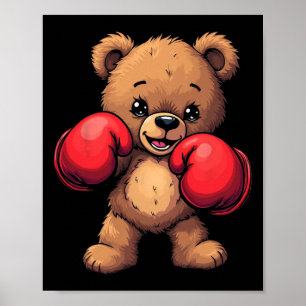 Schattige Beer Bokshandschoenen Poster
