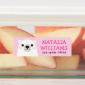 Schattige beer cub aangepaste naam telefoonnummer  labels (Aangebracht)