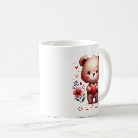 Schattige Beer Custom Mok Valentijnsdag (Voorkant rechts)