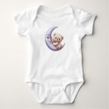 Schattige Beer dat de Maan vasthoudt - Baby One-Pi