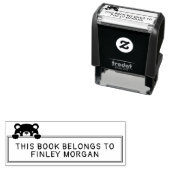 Schattige Beer Dit Boek Is Van Naam Zelfinktende Stempel (In situ)