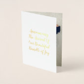  Schattige Beer Fotoscript Geboorteaankondiging Folie Kaarten (Voorkant)