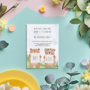 Schattige Beer Gender Reveal Party Boy of meisje t Kaart