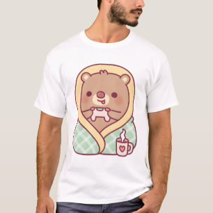 Schattige Beer gewikkeld in een gezellige deken ti T-shirt