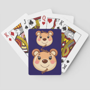Schattige Beer Glimlach Pokerkaarten