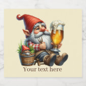 Schattige Beer Gnoom Tekst toevoegen Bier Etiket (Enkel label)