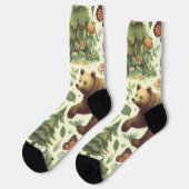 Schattige  Beer Illustratie Sokken (Links)