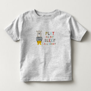 Schattige Beer Jongen Speelt Hele Dag Kinder Shirts