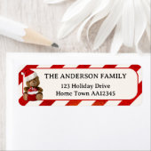 Schattige Beer Kerst Feestdagen retour adreslabel Etiket (Insitu)