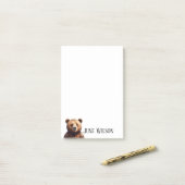 Schattige Beer look design stijl Post-it® Notes (Op bureau)