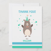 Schattige Beer met Balloon Birthday Dank u Bedankkaart (Voorkant)