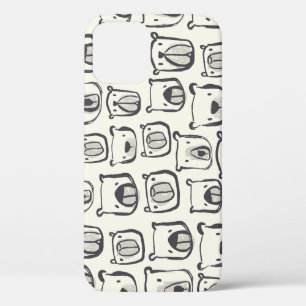 Schattige beer, met de hand getekend naadloos patr iPhone 12 hoesje