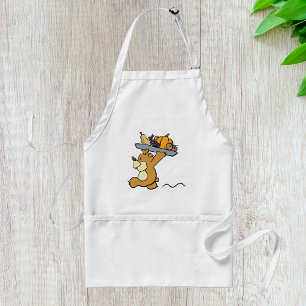 Schattige Beer met een feestelijke oogstschotel Standaard Schort