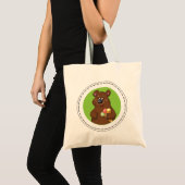 Schattige Beer met Ice Cream Cone Fun Animal Tote Bag (Voorkant (product))