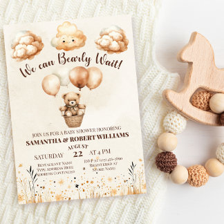 Schattige Beer Neutraal Baby shower Kaart