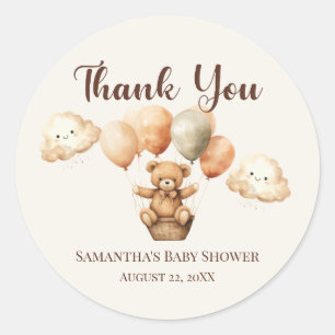 Schattige Beer Neutraal Baby shower Ronde Sticker