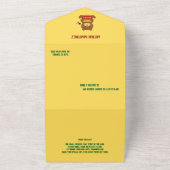 Schattige Beer Theme Boy Baby shower All In One Uitnodiging (Buitenkant)