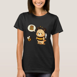 Schattige beer verkleed als bij die aan honing den t-shirt