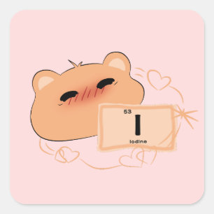 Schattige Beer Verliefd  Vierkante Sticker