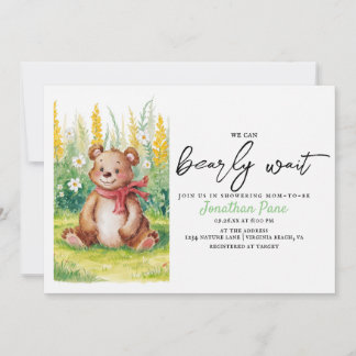 Schattige Beer Waterverf Bearly Wait Baby shower Kaart