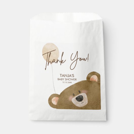 Schattige Beer We kunnen nauwelijks wachten op gen Bedankzakje (Voorkant)