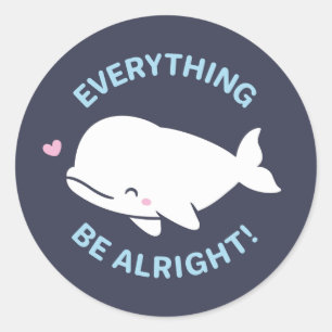 Schattige Belugawalvis, Alles Walvis Het Gaat Goed Ronde Sticker