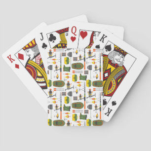 Schattige benodigde visserij-elementen pokerkaarten