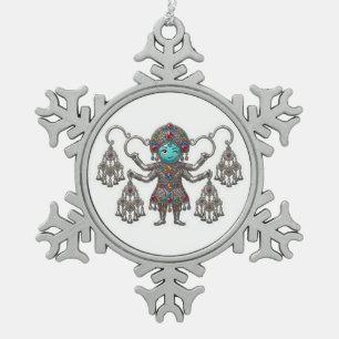 Schattige Berber Amazigh Fibula Khalla Kawaii Stic Tin Sneeuwvlok Ornament
