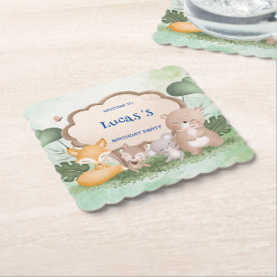 Schattige Beren eekhoorn Tropisch oerwoud Verjaard Kartonnen Onderzetters