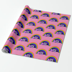 schattige beren onder regenboog voor meisjes cadeaupapier