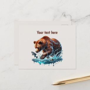 Schattige berenliefhebbers aanpasbaar briefkaart