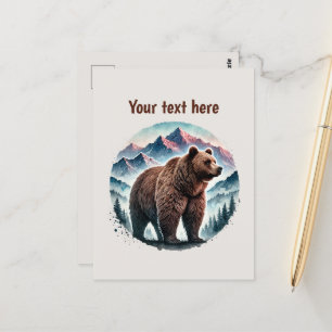 Schattige berenliefhebbers aanpasbaar briefkaart